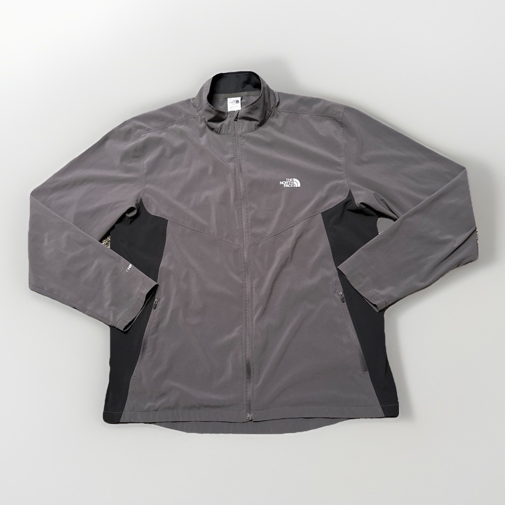 The North Face Mens Full Zip Apex Soft Shell Windwall Gray Jacket Mens Size L